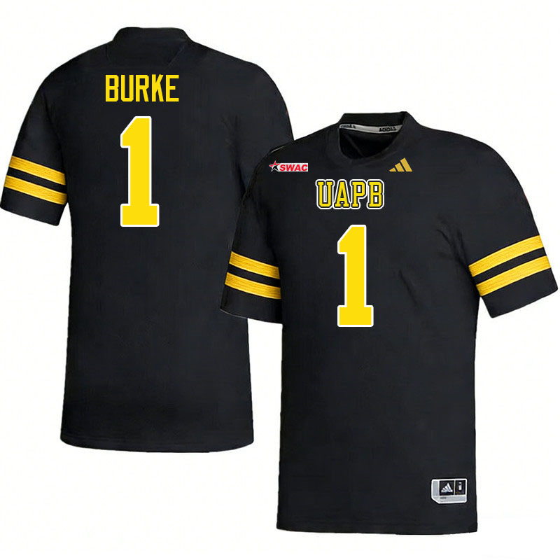 Arkansas-Pine Bluff Golden Lions #1 Kareem Burke College Football Jerseys,Uniforms-Black